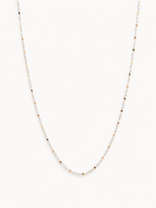 Gehana Luna Sparkle Station Necklace – Silver Finish