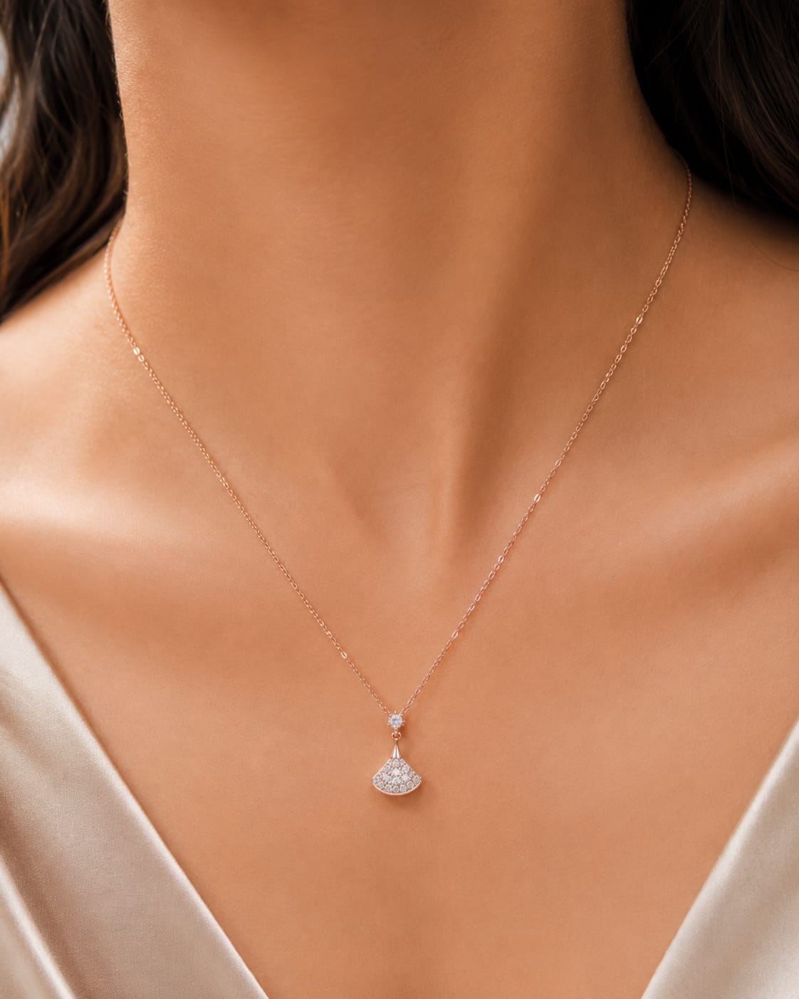 Celeste Fan Pendant Necklace