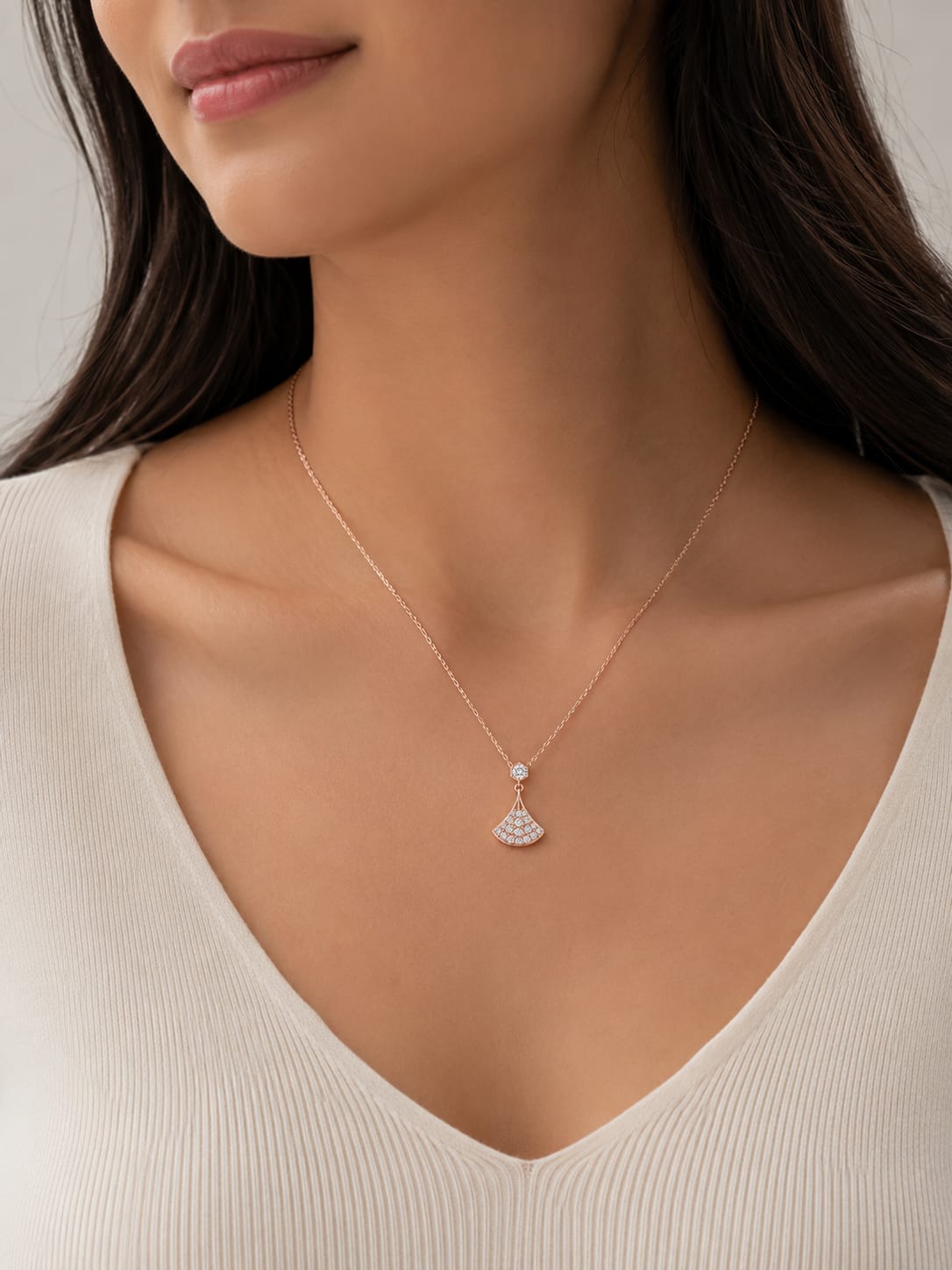 Celeste Fan Pendant Necklace