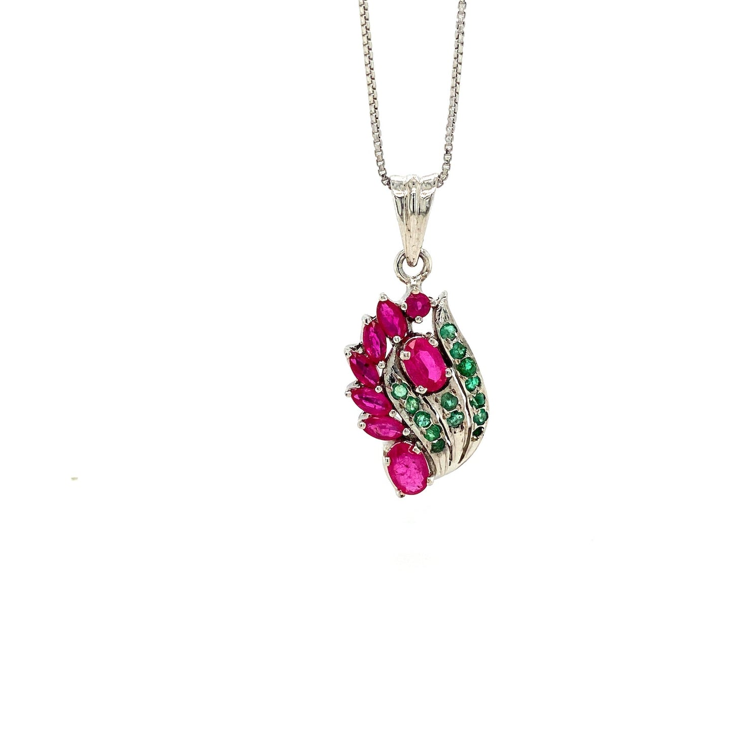 Multi Colour Stone Jewellery Set in .925 Sterling Silver - KSS 6192
